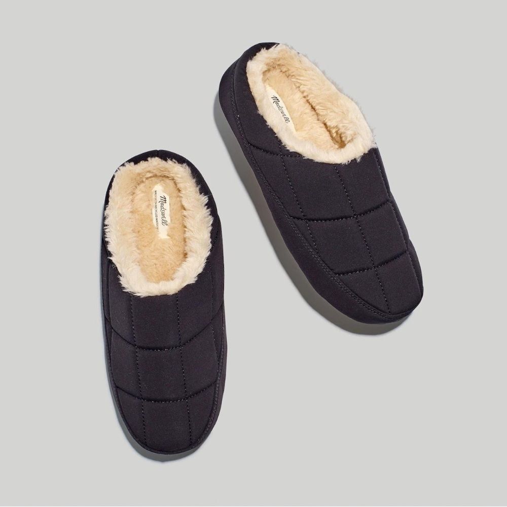 Madewell The Quilted Jacqueline Slipper in Recycled Nylon NWT Size 9 Comfy